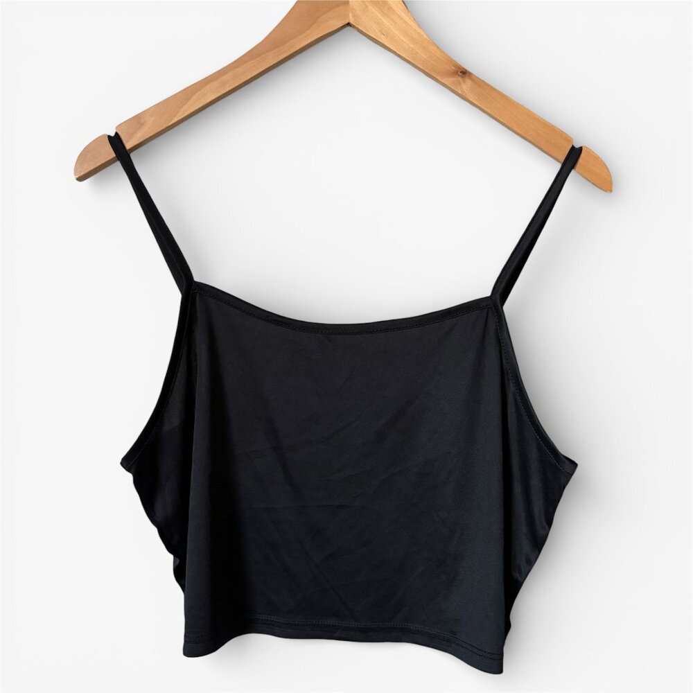 Cosmic Aura Black Cropped Camisole Tank Top Womens Extra Large Witchy Goth 90s